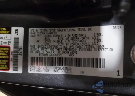 2014 Toyota Tundra Sr 4.6L V8 from USA, damaged, VIN 5TFUM5F17EX055322